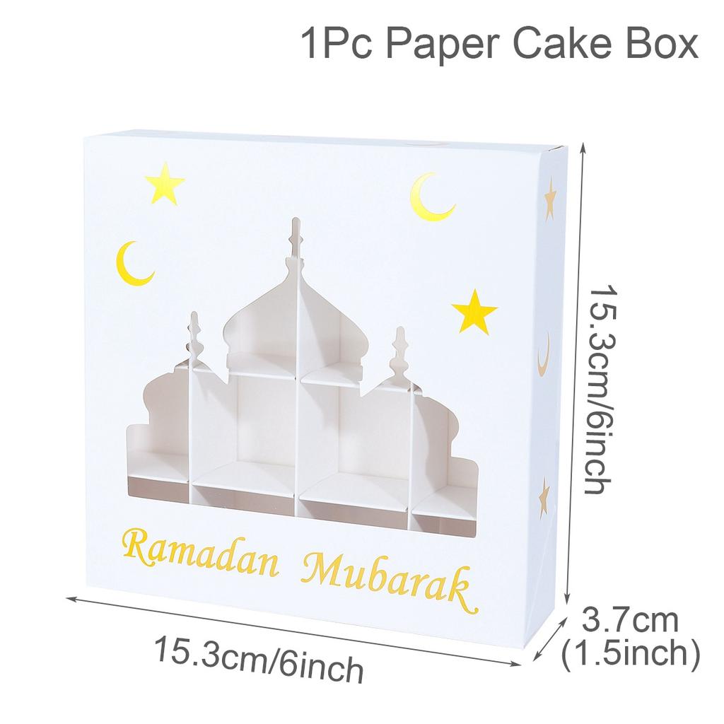 Eid Mubarak Gift Box Cake Candy Box Ramadan Decoration for Home 2025 Islamic Muslim Party Supplies Eid Al-fitr Ramadan Kareem