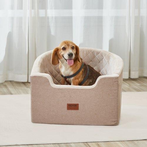 VEVOR Dog Car Seat, Waterproof Dog Booster Seat for Car with A Storage Pocket, Clip-On Safety Leash and Sponge Filling