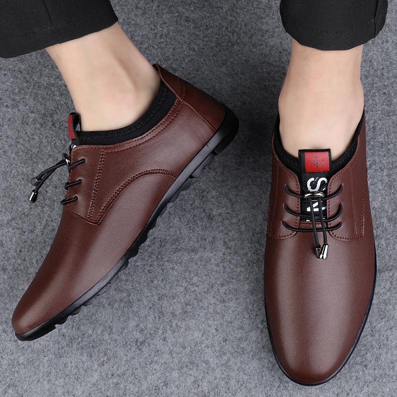 Stylish Casual Leather Shoes Men Luxury Brand for Men Driving Shoes Male Comfortable Sneakers Classic Lace-Up Mens Slip on Shoes