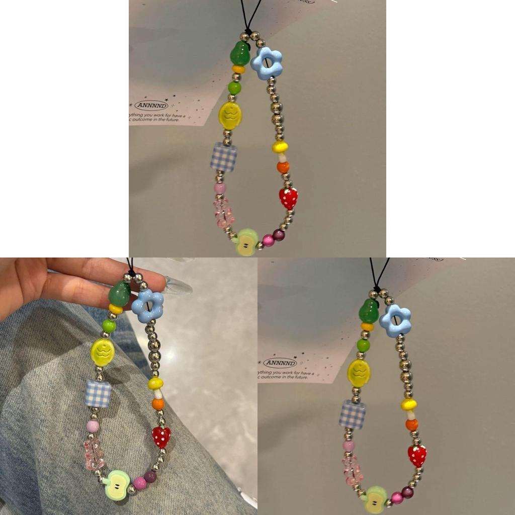 Pvc Craft Diy Beaded Phone Lanyard For Men Women With Blue Fish Design