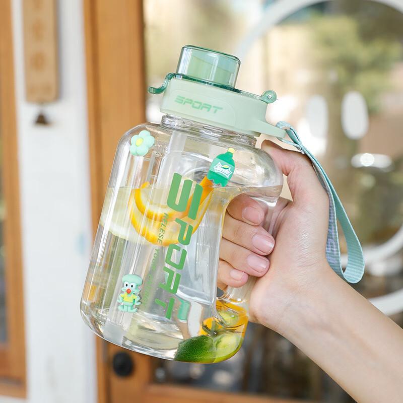 Portable Dual-Drink Straw Water Bottle