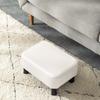 IBUYKE Small PU Leather Ottoman Modern Home Living Room Bedroom Rectangular Stool with Padded Seat and Pine Wood White Footstool, Footrest, Legs,