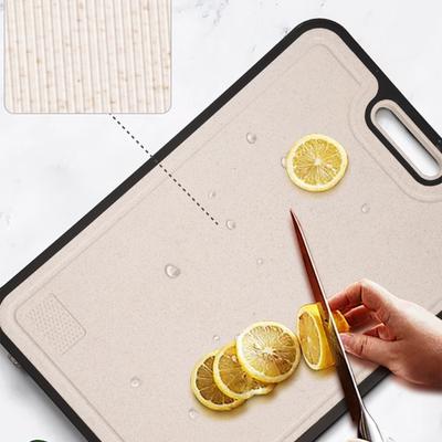 Titaniums Chopping Board With Natural Wheat Straw Surfaces Double Side Kitchen Cutting Board For Safe Food Preparation