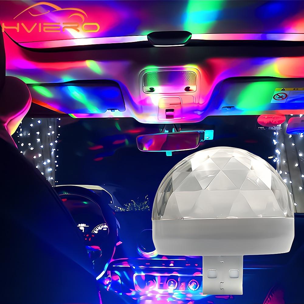 Car Led Auto Lamp USB Ambient Light DJ RGB Mini Colorful Music Sound Light USB-C Interface Apple Interface Holiday Party Karaoke