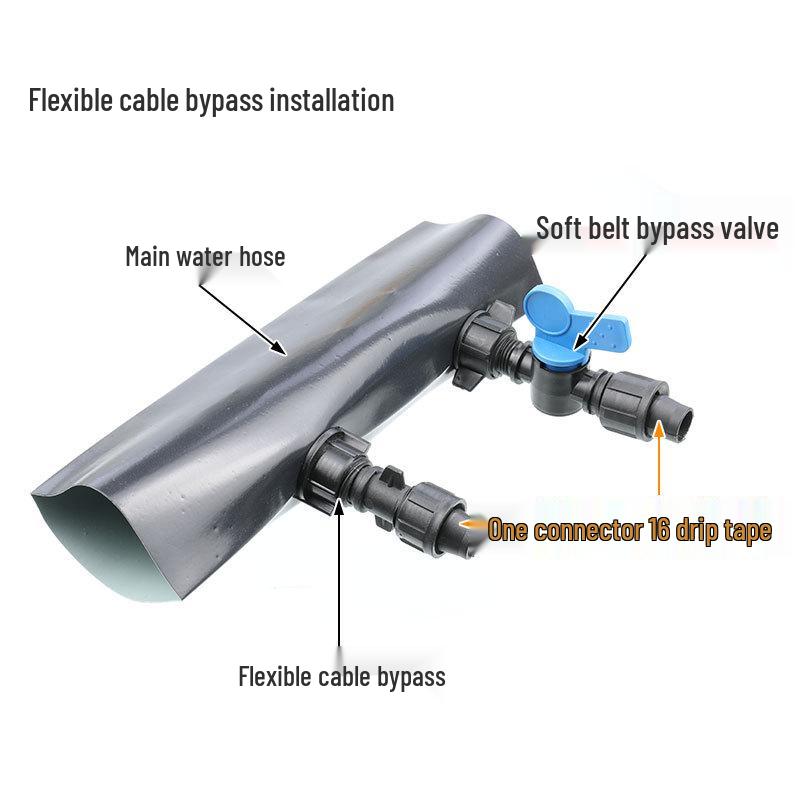 16mm Drip Tape Valve Connector with Locking Buckle Tee Fitting