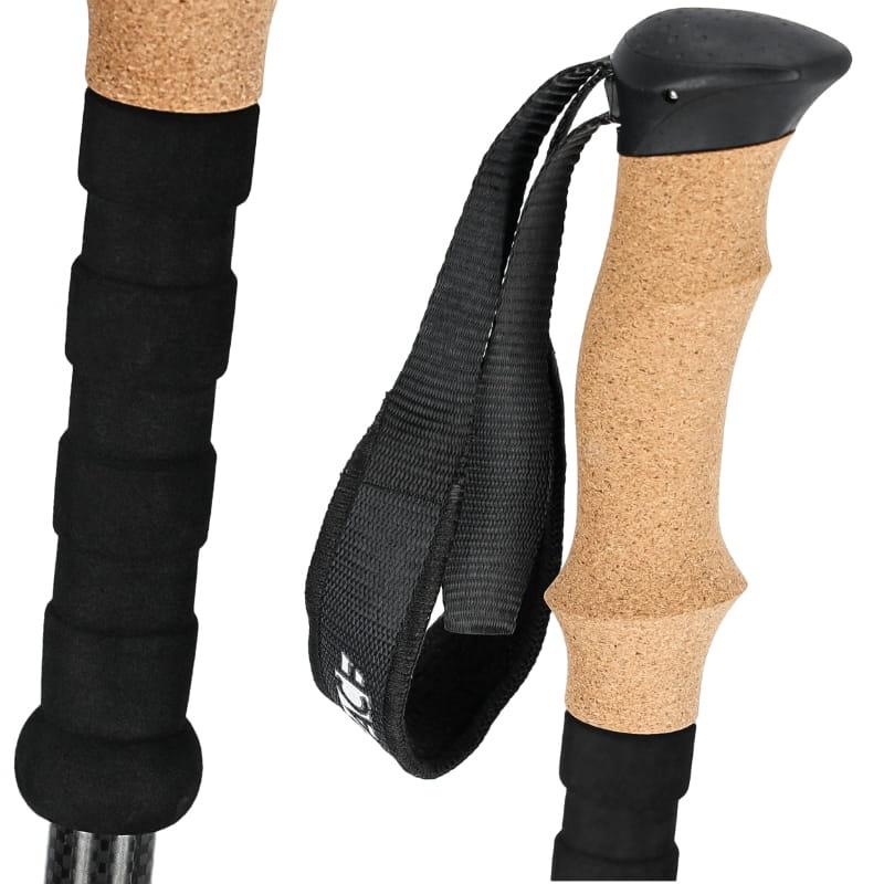 Adjustable trekking poles black - carbon