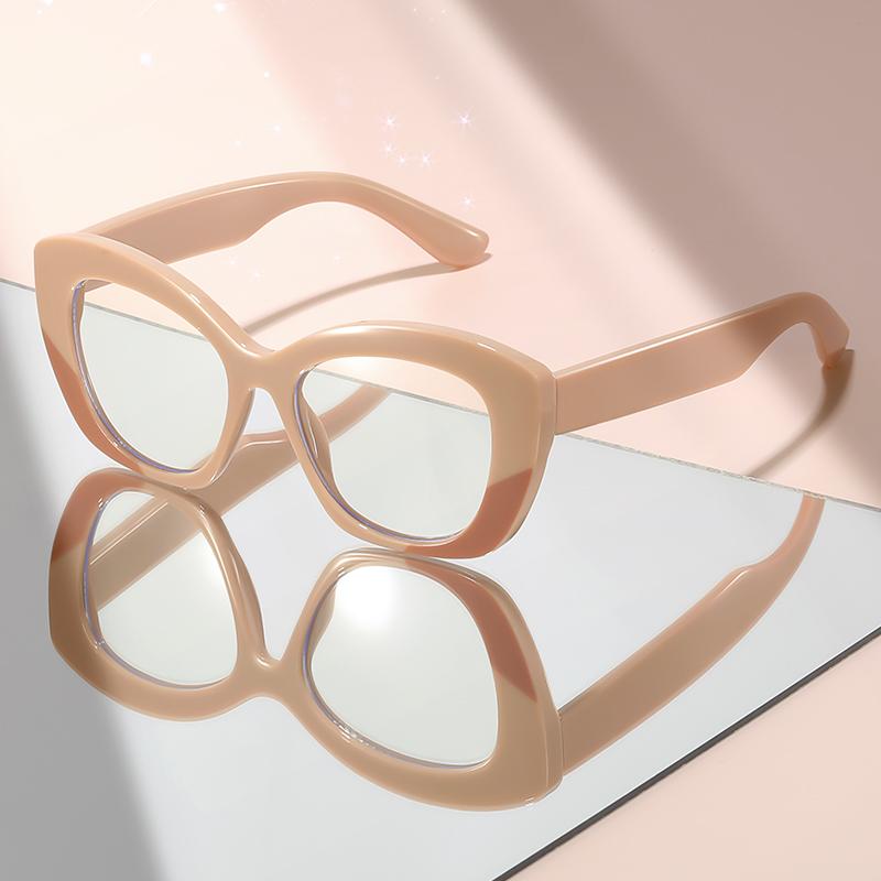 

The new artistic style anti-blue light glasses feature cat-eye Top color-blocking accents giving a sense of high-end flat light W139581WW-