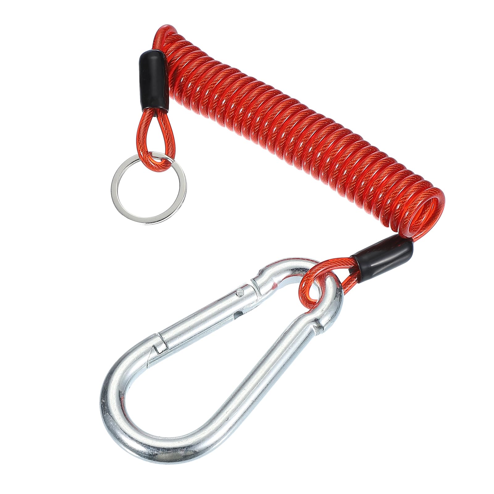 PATIKIL 1,5 м Отсоединяемый трос прицепа Трос отсоединения тормоза прицепа Страховочный ремень-трос для автодома 103 x 15 mm красный