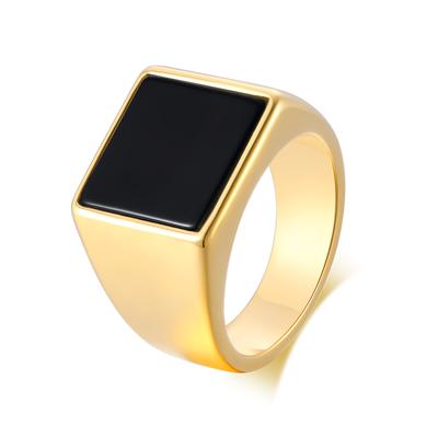 2026 Schmuck, Trendiger Epoxy Geometrie Ring, Stahl Herrenring, Schwarze Flache Geometrie