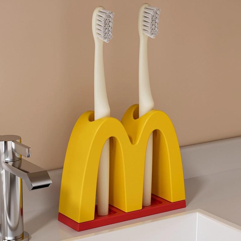 

Mcdonald S Toothbrush Holder Bathroom Sink Couple Toothbrush Display Creative Countertop Monald Decoration Ornaments