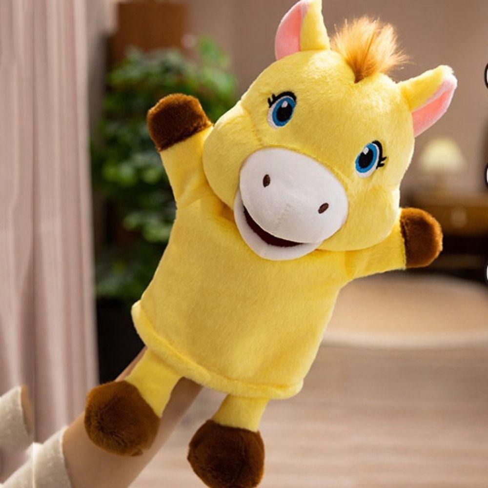 Movable Open Mouths Plush Animal Puppets Dog Horse Sheep Stuffed Animal Stuffed Hand Doll Storytelling Hand Doll Toddlers Kids