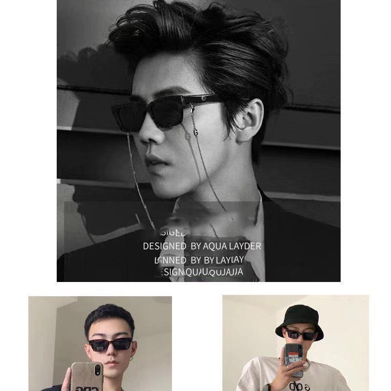 Fashion Women's Sunglasses Men's Sunglasses Retro Rectangle Jumping Di Sunglasses Trendy Women Street Shooting Ins Sunglasses Hip Hop Glasses