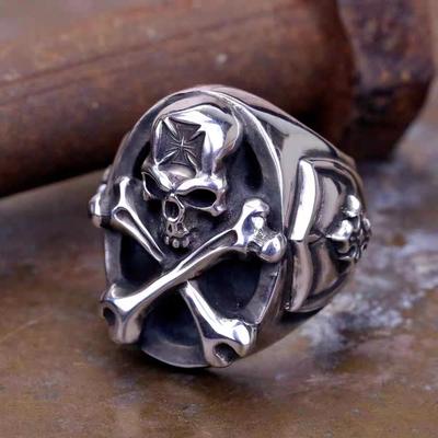 Heavy Industry Design Retro American Dead Skull Ring Fashionable Men's Single Ring Ins