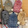 Schultasche Britischer Retro-Karopack Rucksack Mädchen Mittelschülerin Schultasche Große Kapazität Ins High School College Student Vielseitiger Rucksack