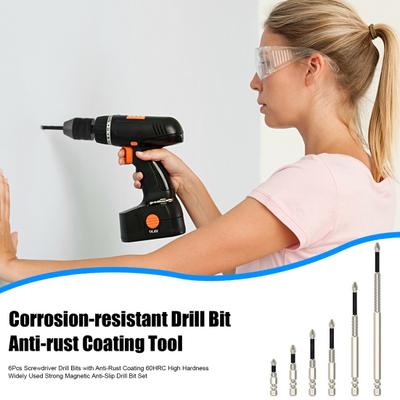 6/12Pcs High-Magnetic Screwdriver Drill Bits Set Strong Durability Widely Used Anti-Slip Drill Bits Precision Screwdriver Set