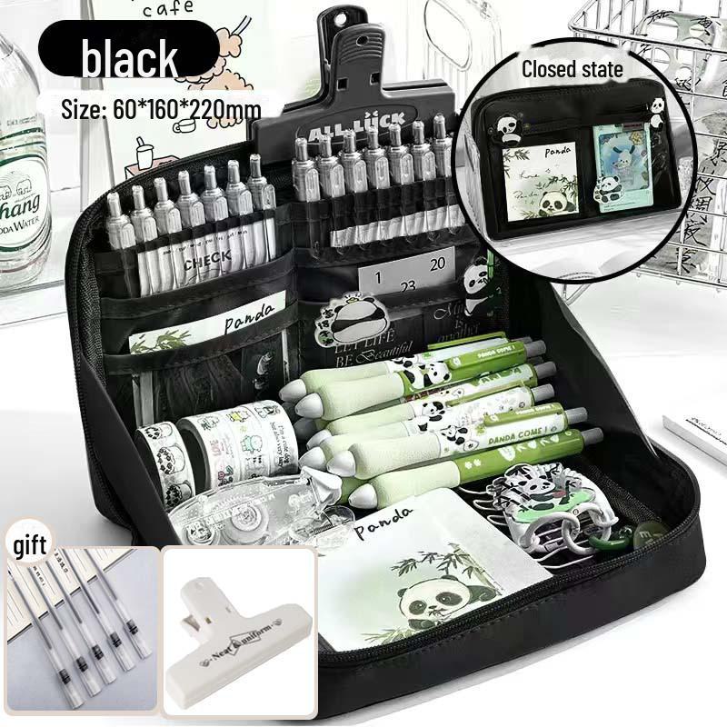 

Вместительный 12-слойный пенал для девочек — идеальный вариант для учеников младших и старших классов средней школы 5 gel pens + small clip