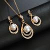Handmade Luxury Pearls Classics Water Drop Jewelry Set Fashion Accessories Stud Earrings Jewelry