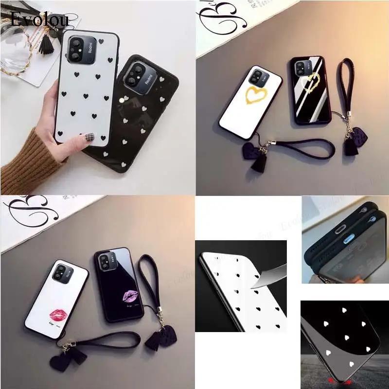 For Honor 600 Lite Tempered Glass Hard Protection Phone Case For Honor 500 Smart Love Heart Pattern Shockproof Back Cover