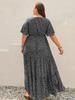 Bohemian Floral Plus Size Short Sleeve Maxi Dress