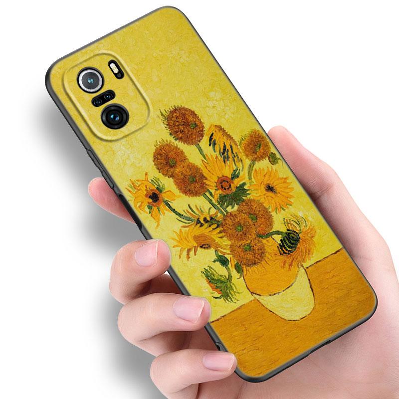 Pouzdro na telefon s olejomalbou Van Gogha pro Xiaomi Redmi Note 5 6 9T K20 K40 K50 Pro 7A 8A 9A 9C 9i 10A 10C A1 S2 Měkký TPU Černý Kryt