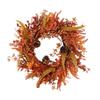 Wreath With Flocked Berries Eucalyptus Leaves Door Hanging Halloween Decor