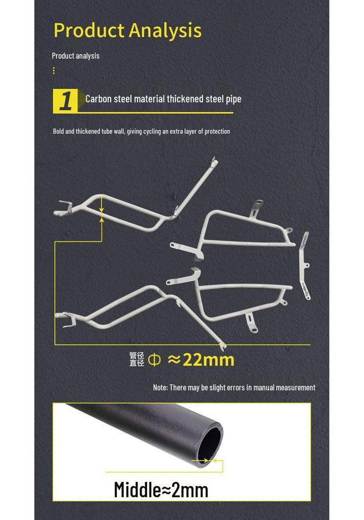 Wuyang Honda Spacy125 Front & Rear Exhaust Crash Bars Anti-Fall Bumpers Footrests Parts