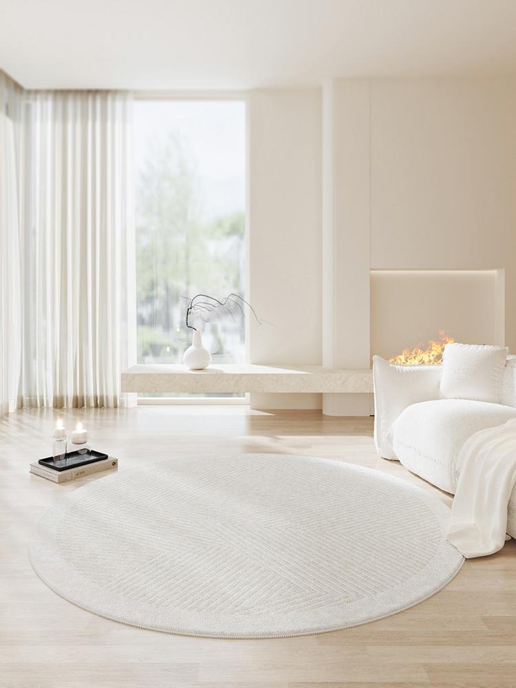 Cream Style Living Room Decoration Plush Carpet Fluffy Soft Study Rug Round Rugs for Bedroom Thicken Anti-slip Bedside Floor Mat