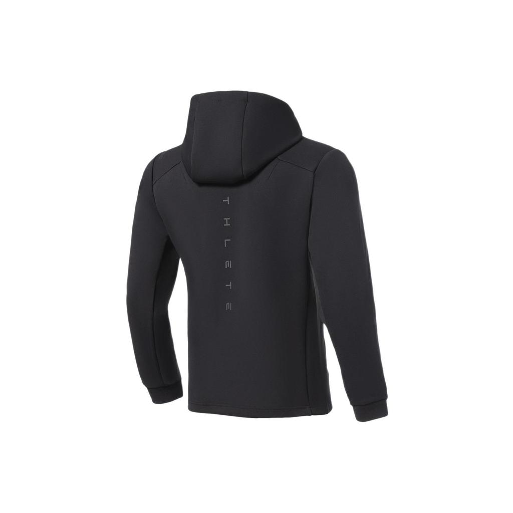 Li-Ning Fitness Series Letter Print 3D Cut Zip Hoodie Long Sleeve Sweatshirt Men Tops Black AWDS093-1
