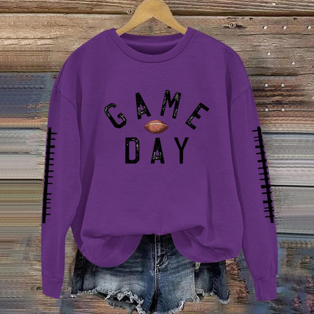 Women's Fashionable And Casual Long Sleeved Printed Round Neck Sportswear Pullover Sweatshirt Top