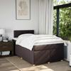 Box Spring Bed with Mattress Dark Brown 120x200 Cm Fabric