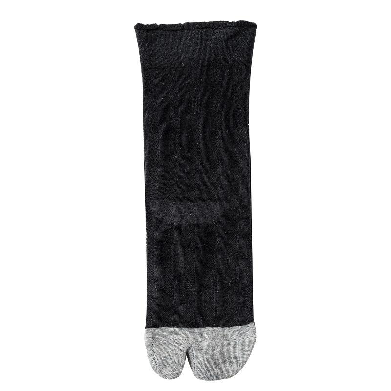 

Цветные двухпальцевые носки для женщин, носки до середины икры, милые носки с вертикальными полосками и раздельными пальцами для девочек, овечье копытце 1 pair