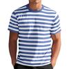 T-shirt a maniche corte a righe da uomo con girocollo, vestibilità classica, top casual, materiale in cotone morbido e confortevole