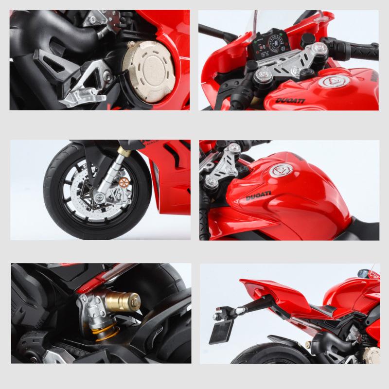 1/9 Ducatis V4S Panigale Alloy Die Cast Motorcycle Model Toy Vehicle Collection Carrying Lighting Off Road Autocycle Toys Car