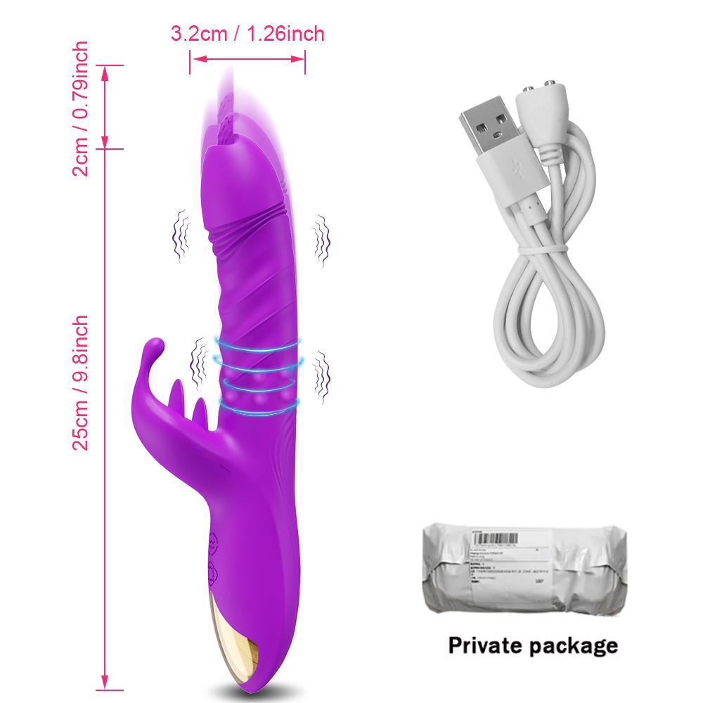 Rabbit Vibrator Telescopic Vibration G Spot Clitoris Stimulator Dildo Vibrators Female Nipple Masturbation Sex Toys for Women