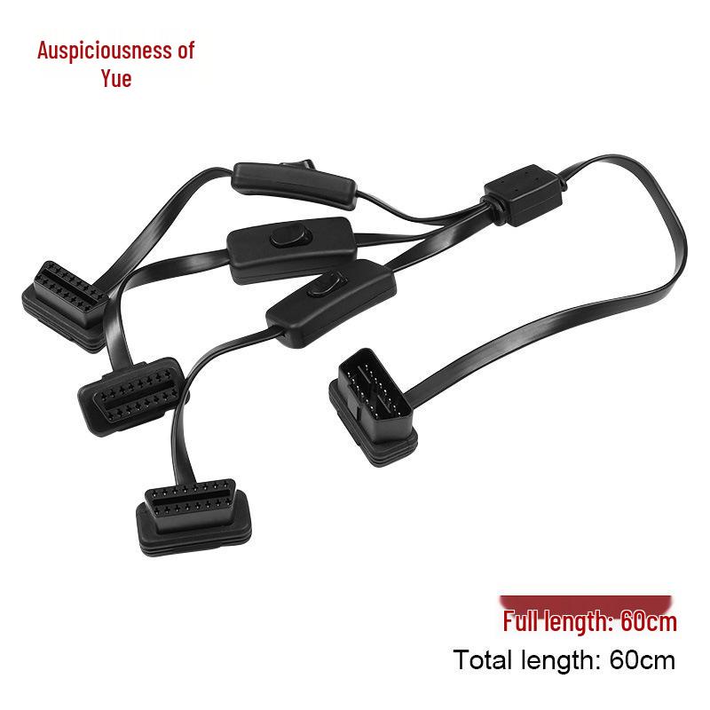 Ultradünnes OBD2-Verlängerungskabel mit Schalter & Winkelstecker