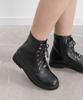 Randa Monogram Part KC34226 2-Way Lace-Up Boots, Black,