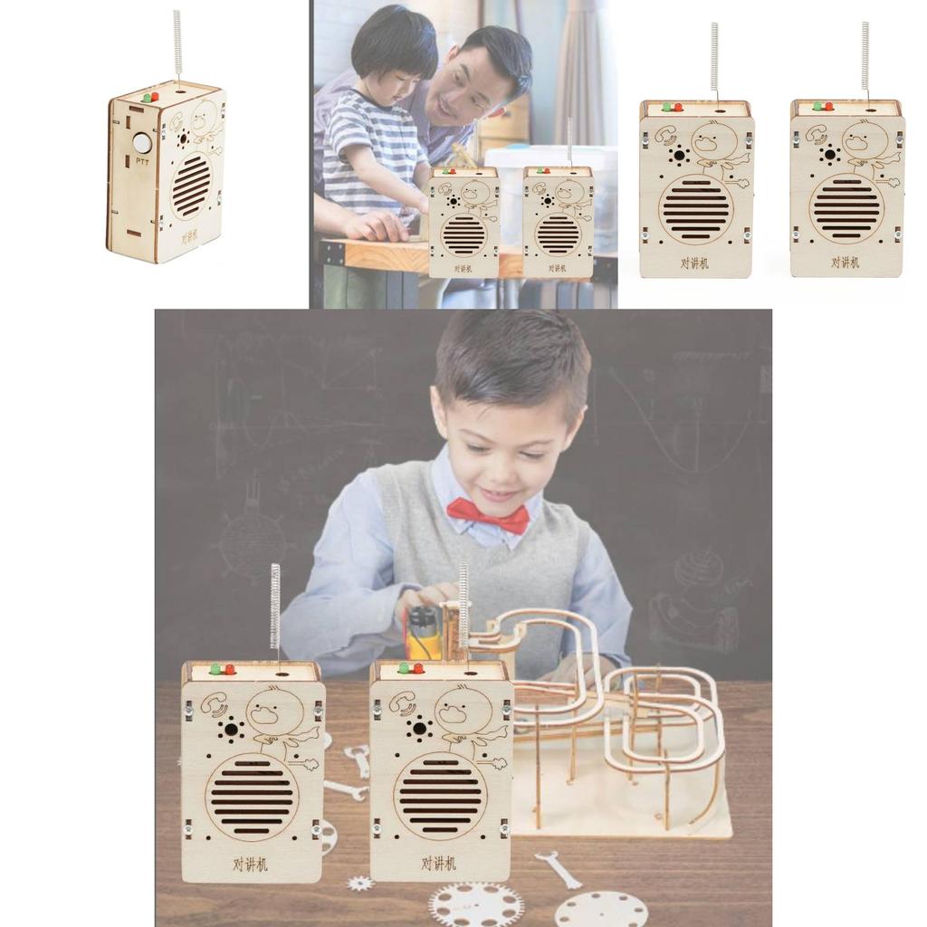 DIY Holz-Walkie-Talkie Technologie Handgemacht Kreative Erfindung Wissenschaftsexperiment Pädagogisches Modellbausatz Materialpaket