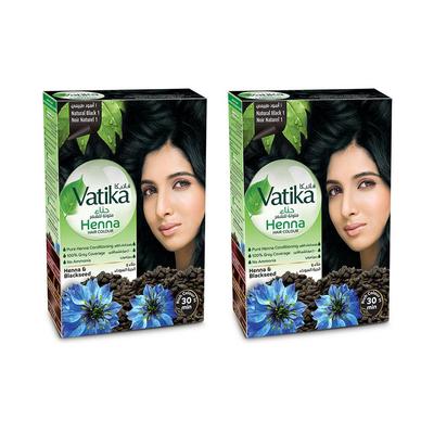 Henna Hair Color - Natural Black Pack of 2 - Vatika Naturals