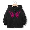 Sudadera con capucha y cremallera de moda para niños, sudaderas casuales divertidas con letras de mariposa, chaquetas para niños y niñas, sudaderas con cremallera, ropa para niños