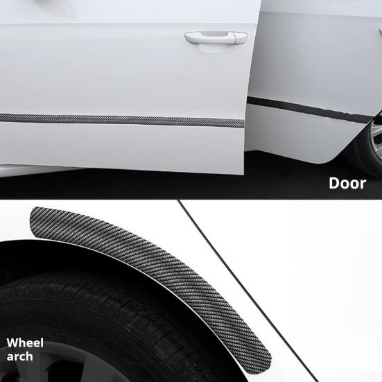 Carbon Fiber Car Door Protector Stickers Scratch-resistant Film Auto Trunk Sill Scuff Guard Tape for Enhanced Sealing Noise Reduction