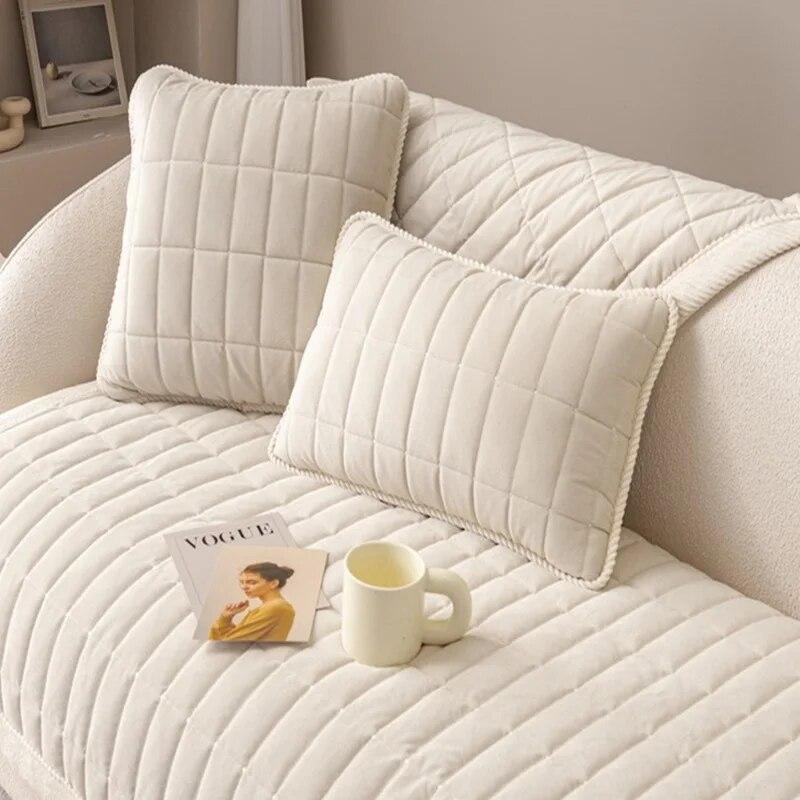 Super Soft Sofa Cover for Living Room Short Velvet Non-slip Sofa Towel Cushion L Shaped Corner Couch Mat Seat Pads Home Decor