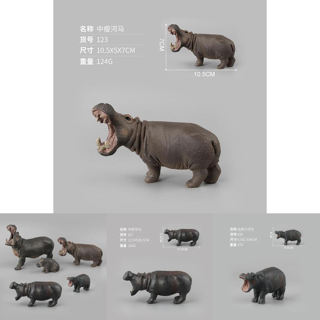 Wild Animal Pvc Hippo Model Set For Kids And Collectors