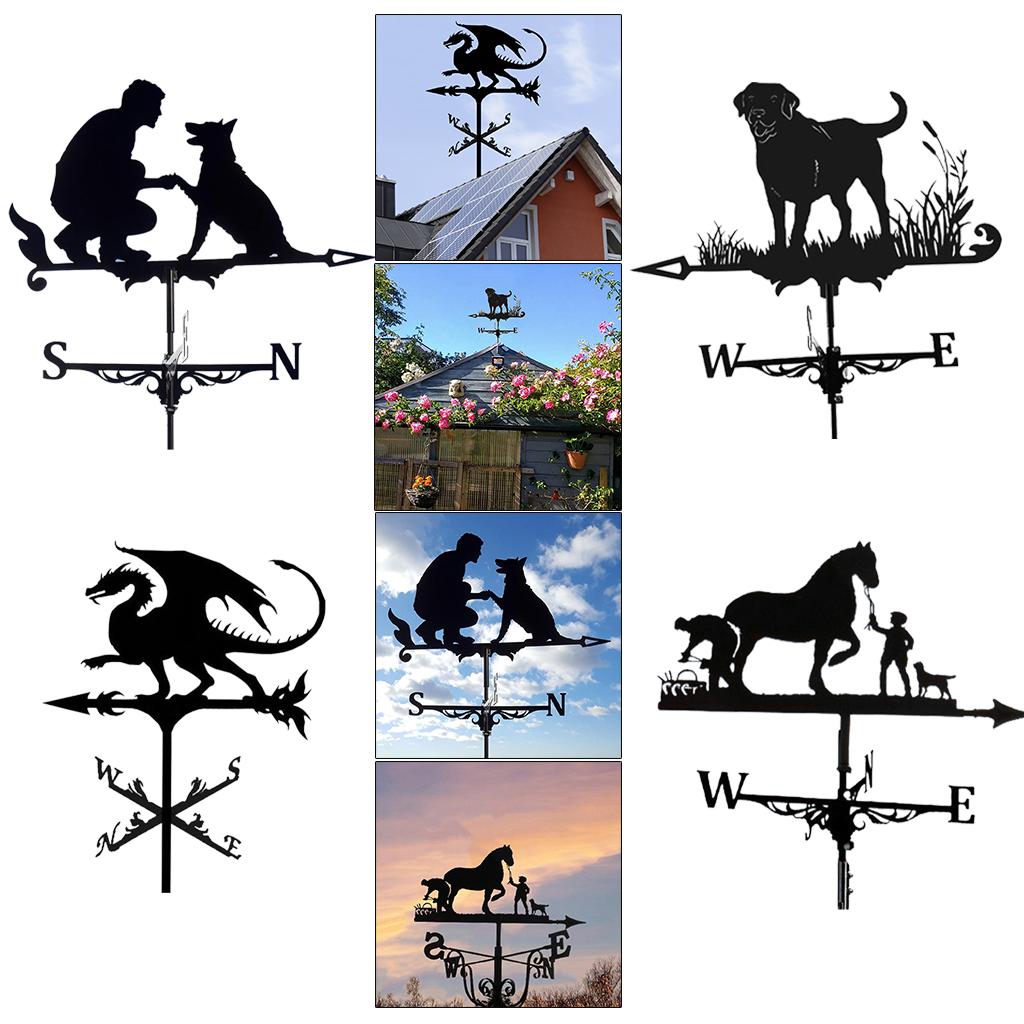 Design Metal Weathervane - 25-Inch Yard Ornament for Outdoor Decor