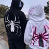 European and American Autumn and Winter Printed Zippered Hooded Jacket, Street Trendy Men's and Women's Loose Fitting Sweaters