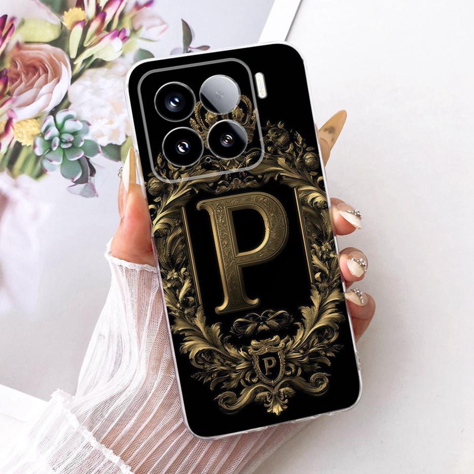 For Xiaomi Mi 15 Pro Case Luxury Crown Letters Cover Clear Silicone Soft Slim Phone Case For Xiaomi 15 Pro Mi15 Pro Fundas Coque