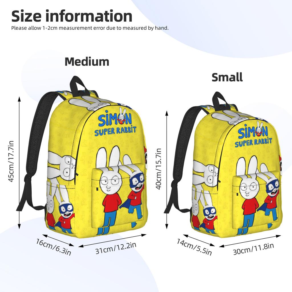 Simon Super Rabbit Cool Backpack Sports High School Work  Daypack for Men Women Laptop Computer Shoulder Bag