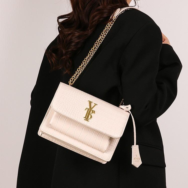 Elegante 2025 Herbst/Winter Krokodilmuster Kettentasche - Retro Europäischer & Amerikanischer Stil, Vielseitiges Schulter- & Umhänge-Design für Damen