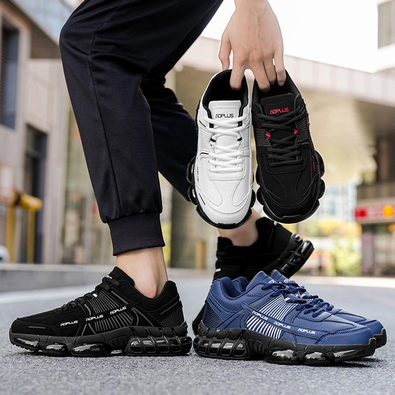 Men's Autumn New Leather‑Upper Sports Casual Shoes, Non‑Slip Wear‑Resistant Travel Shoes, Soft‑Sole Lightweight Running Sneakers