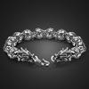 National Style Retro Dragon Buddha Bead Men'S Bracelet National Style White Copper Electroplating Rhodium Double Faucet