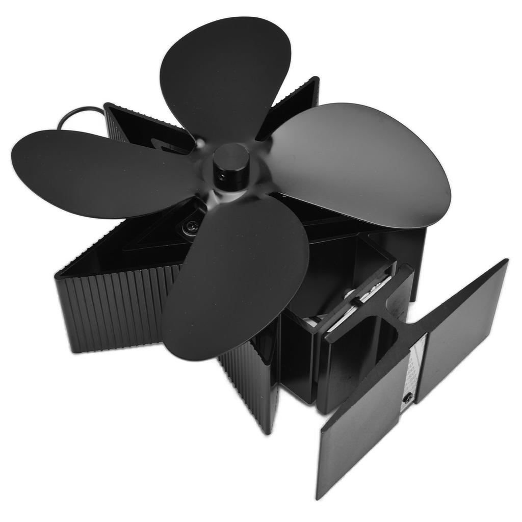 4lopatkový krbový ventilátor s teploměrem Vnitřní ventilátor na dřevo poháněný teplem pro teplo
